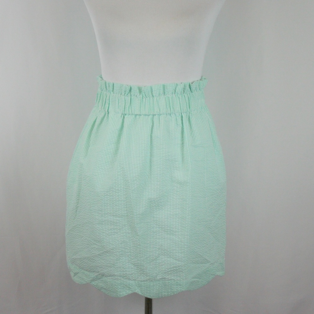 Lauren James Seersucker Scallop Hem In Mint